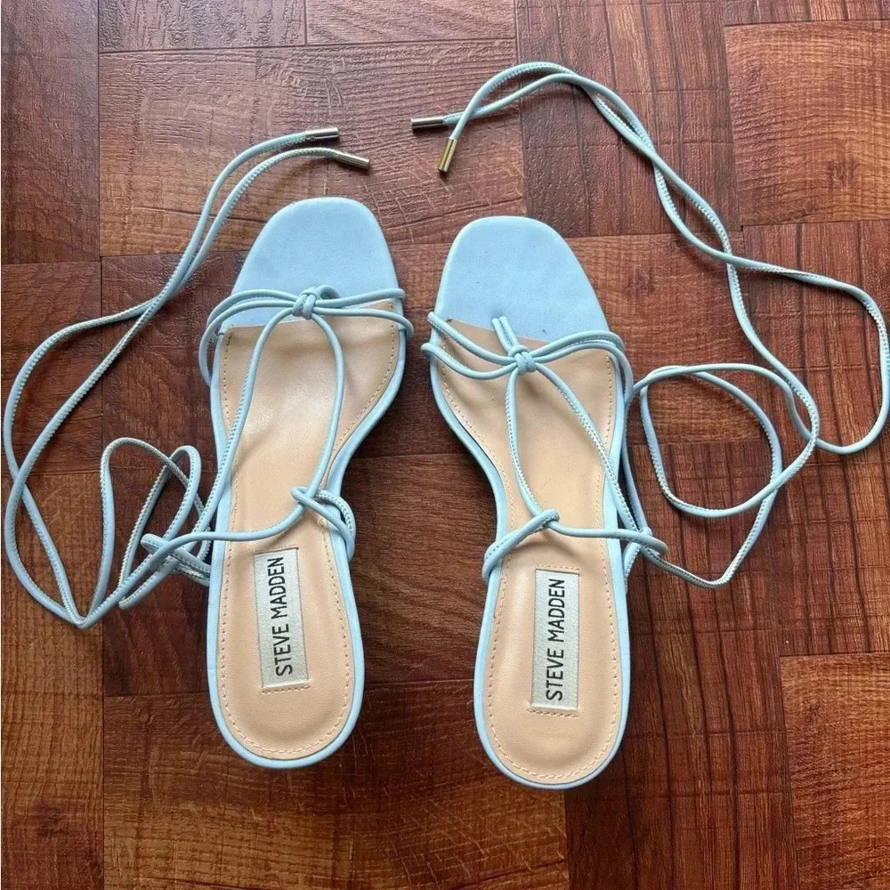 Steve Madden | Tiffany Blue Wrap Around Strappy Kitten Heels | 8.5